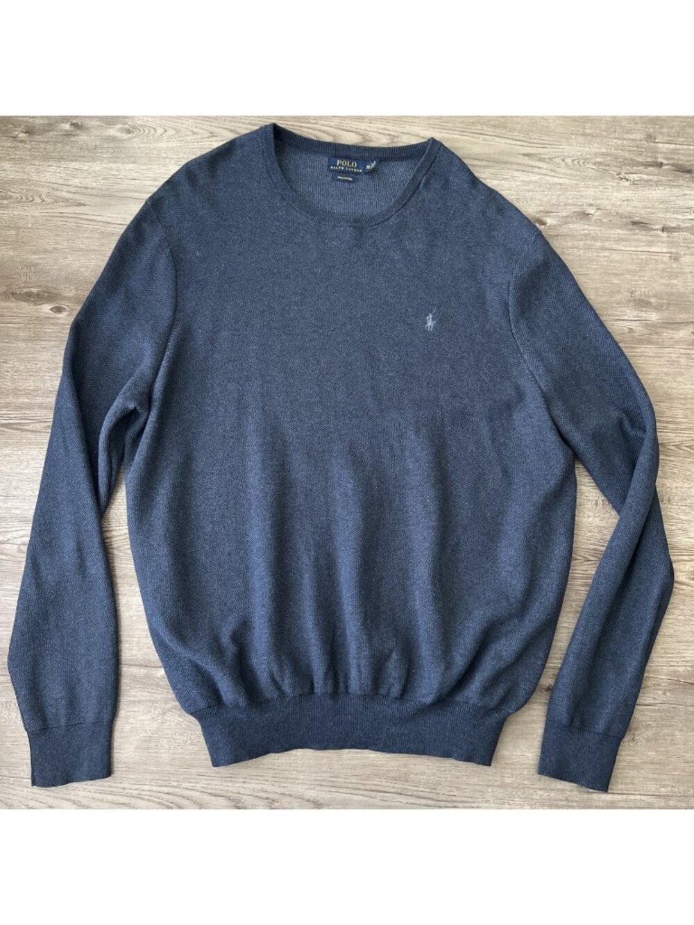 Polo Ralph Lauren Pima Cotton Sweater Mens 2XL Blue Heather Crewneck Pony Log0